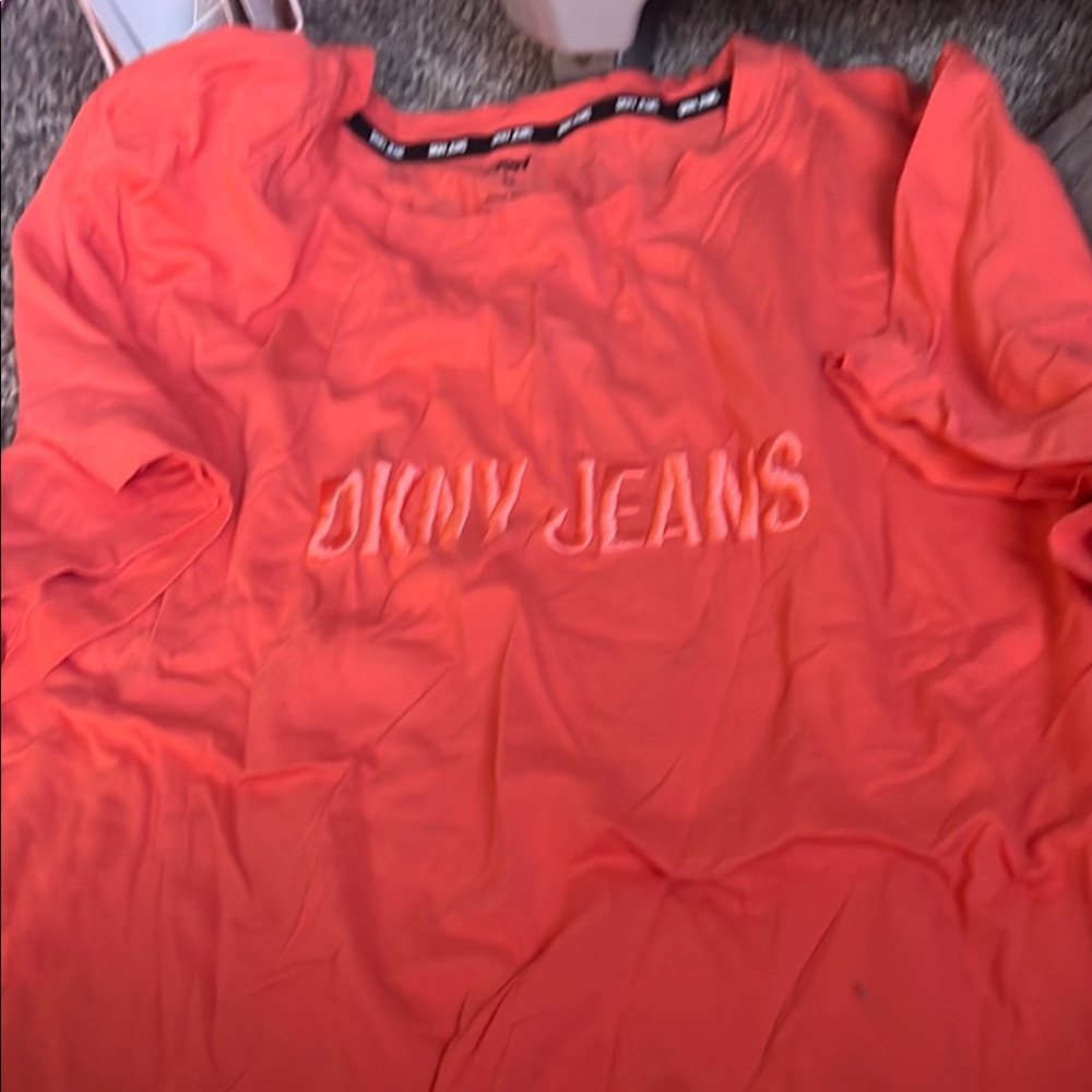 DKNY Bright Orange Casual Top